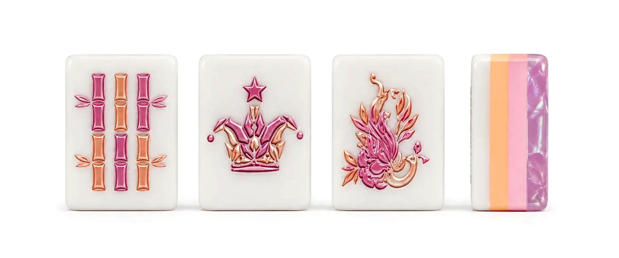 Pink crystal American Mahjong tile set