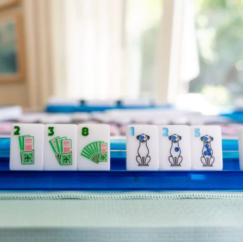 Bespoke X Gray Malin Getaway Dogs Mahjong Tiles - Bright White