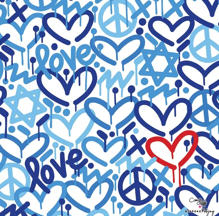 Corey Paige Holiday Love Double-Sided Mahjong Mat - Blue
