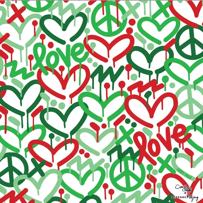 Corey Paige Holiday Love Double-Sided Mahjong Mat - Red & Green