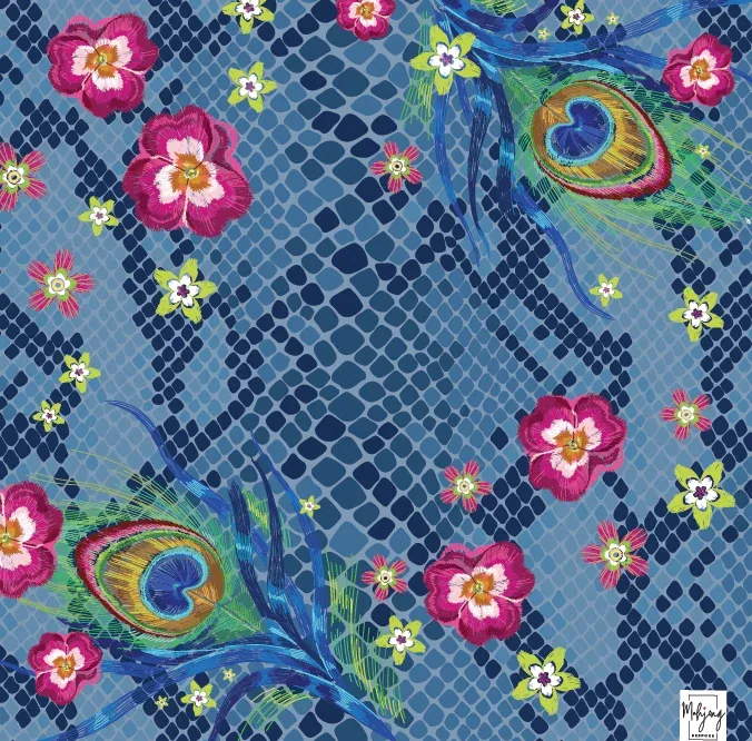 DOUBLE-SIDED MAT | Double the Fun/Darjeeling Peacock Mat