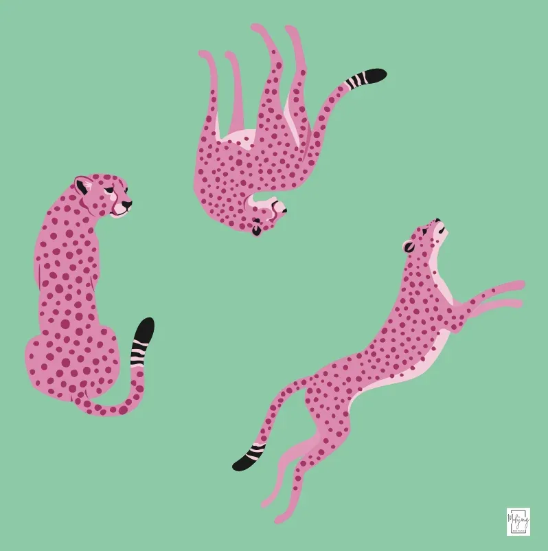 FLIRTY LEOPARDS MAT - MINT JULEP
