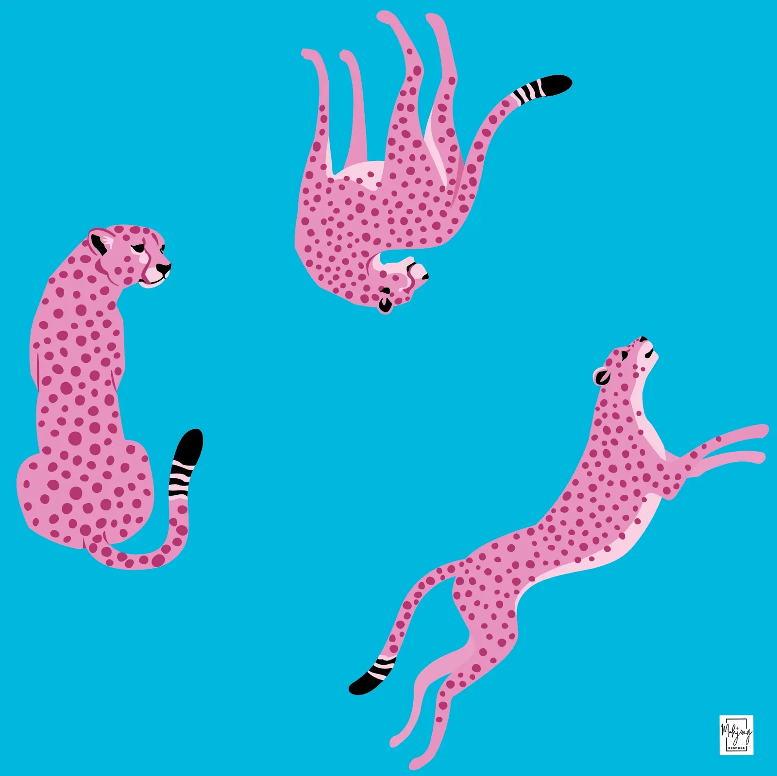 FLIRTY LEOPARDS MAT - VIVID BLUE