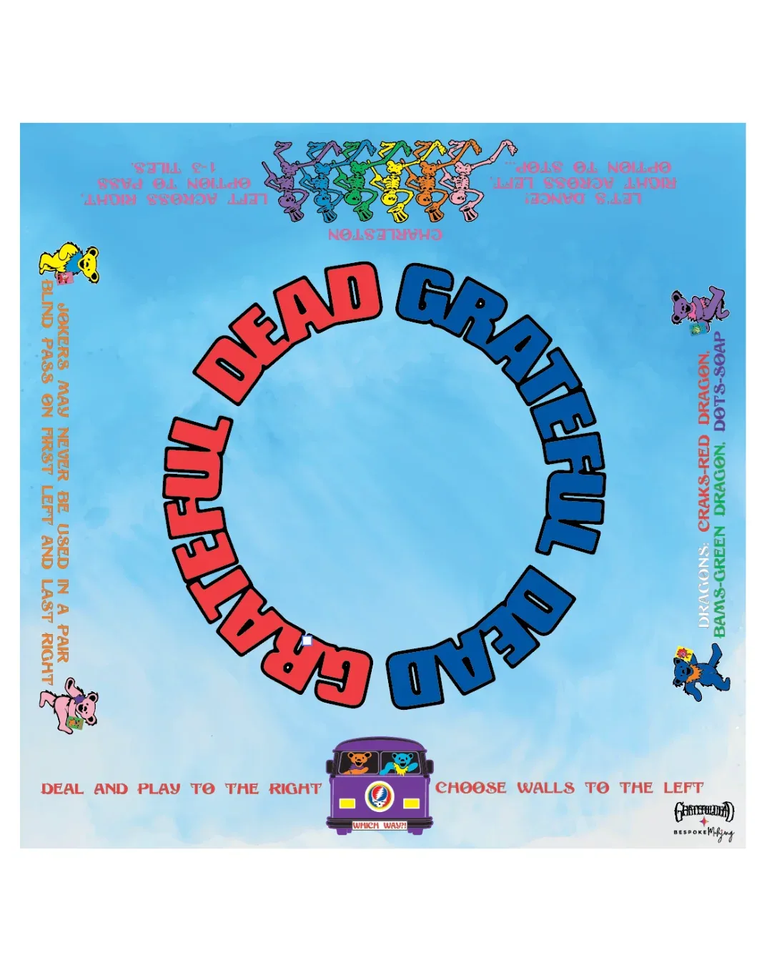 Grateful Dead x Bespoke Mahjong DOUBLE-SIDED MAT - SUNSHINE TO STARLIGHT