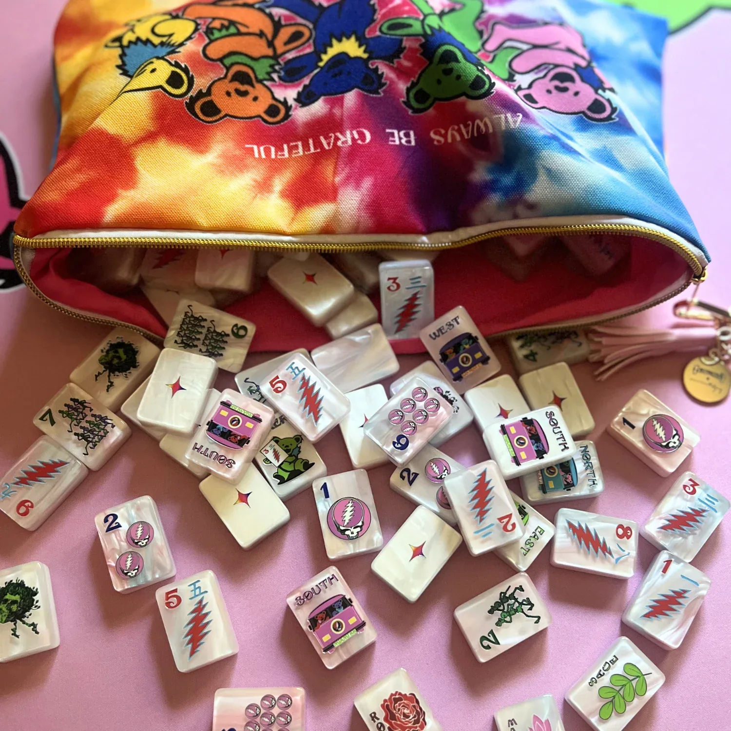 Grateful Dead x Bespoke 美国麻将牌｜Rose Pink Tie Dye Pearl