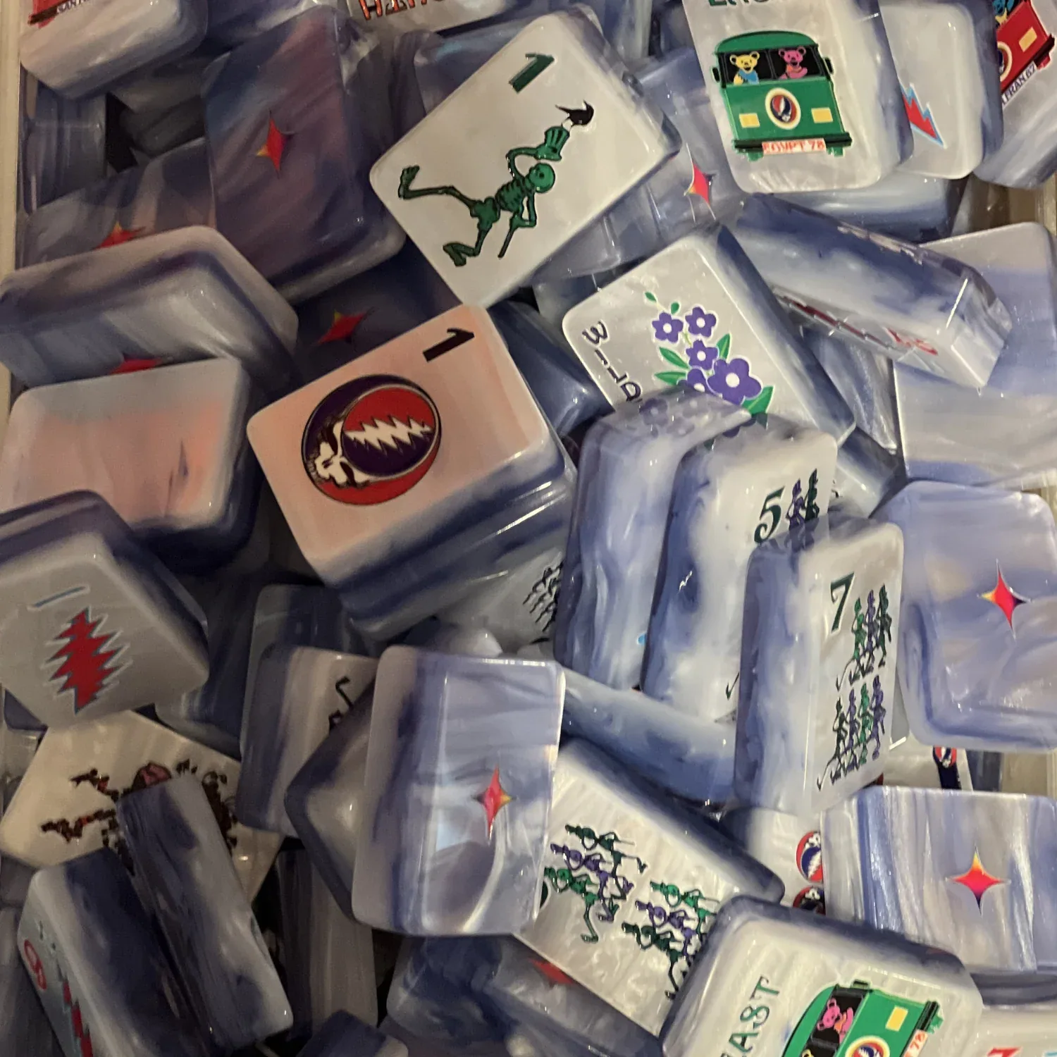 Grateful Dead x Bespoke Mahjong - STEALIE BLUE TIE DYE PEARL