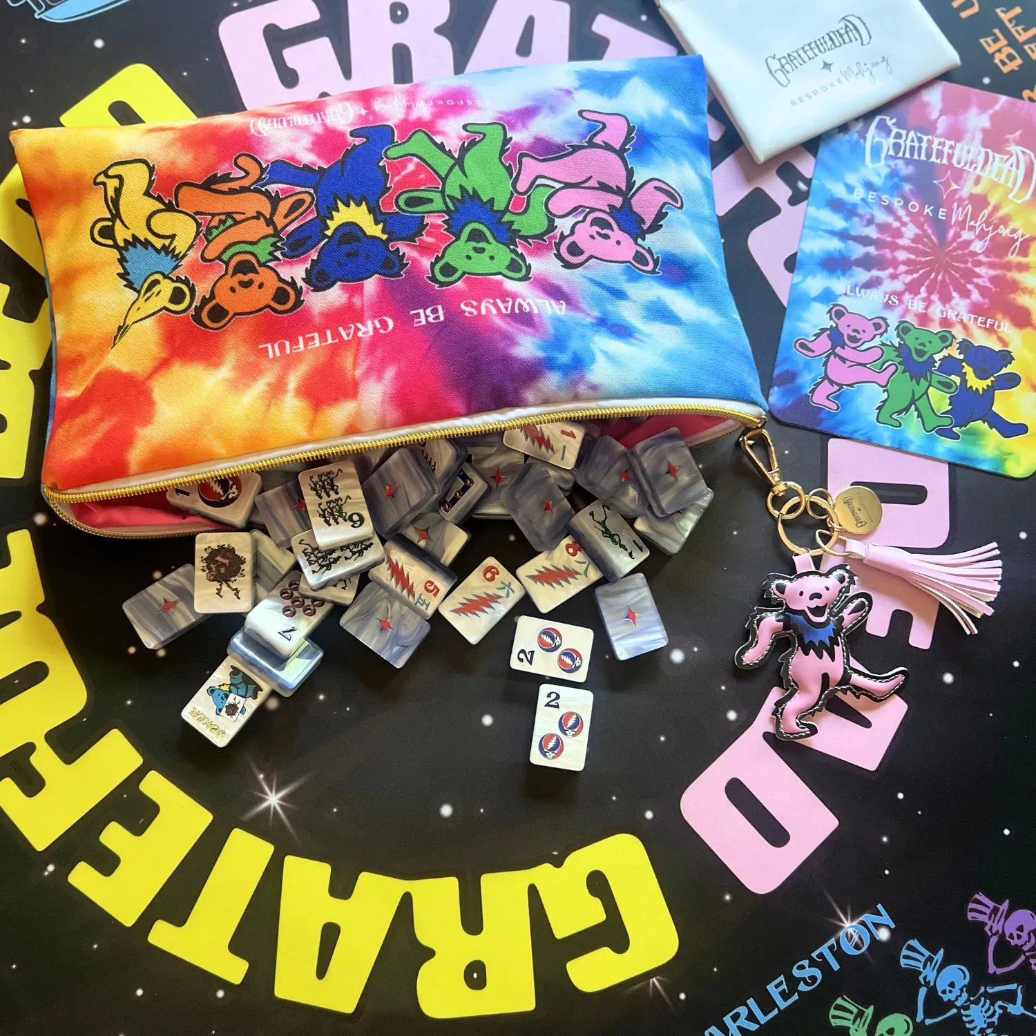 Grateful Dead x Bespoke Mahjong - STEALIE BLUE TIE DYE PEARL
