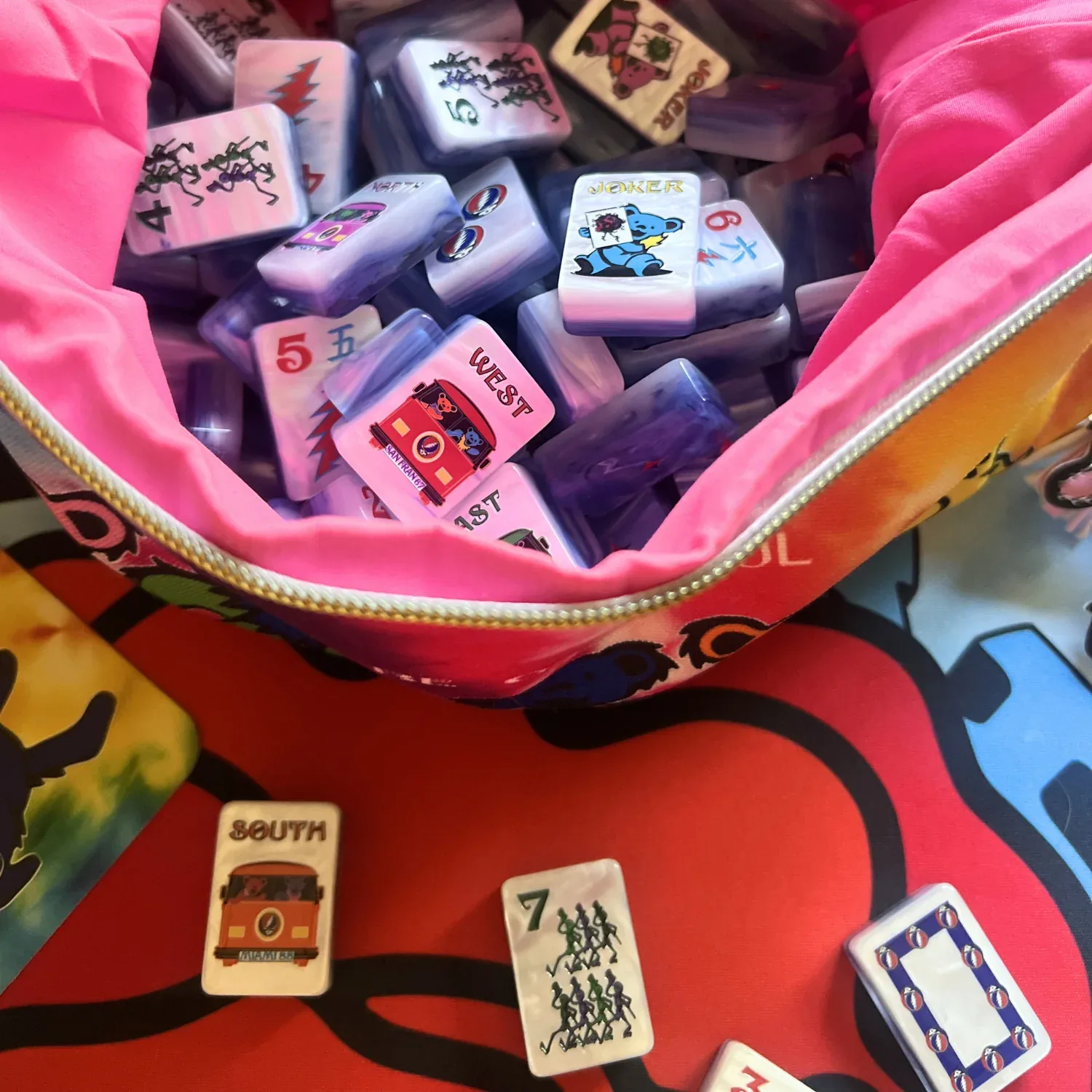 Grateful Dead x Bespoke Mahjong - STEALIE BLUE TIE DYE PEARL