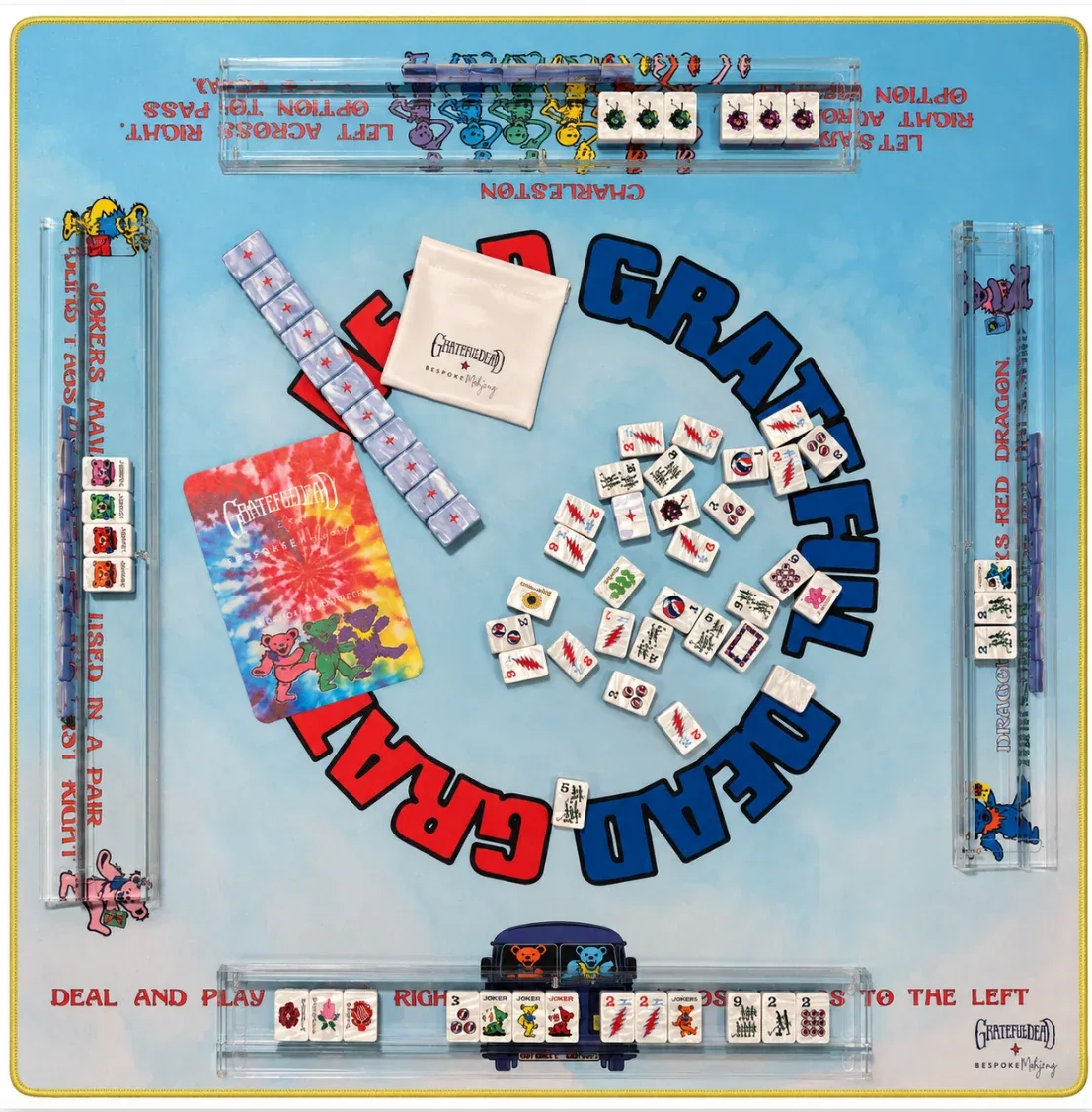 Grateful Dead x Bespoke Mahjong - STEALIE BLUE TIE DYE PEARL