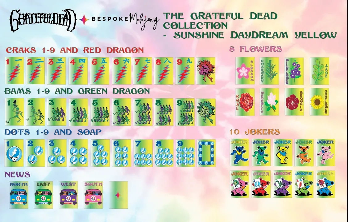 Grateful Dead x Bespoke Mahjong - SUNSHINE DAYDREAM TIE DYE PEARL