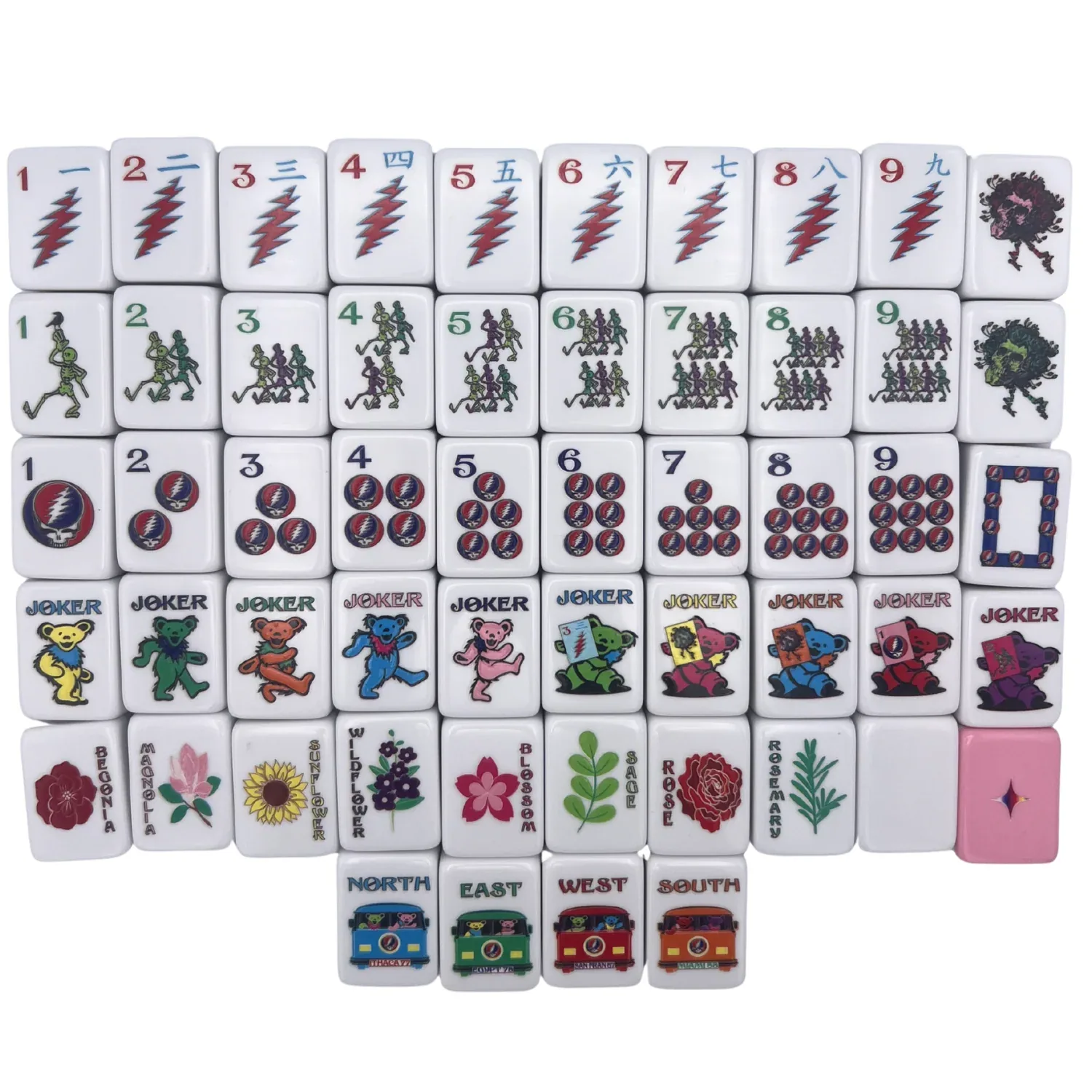 Grateful Dead x Bespoke Mahjong XL Mega Tiles - ROSE PINK