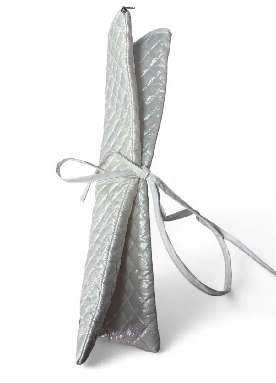 The Quilted Rack Bag - Iridescent White