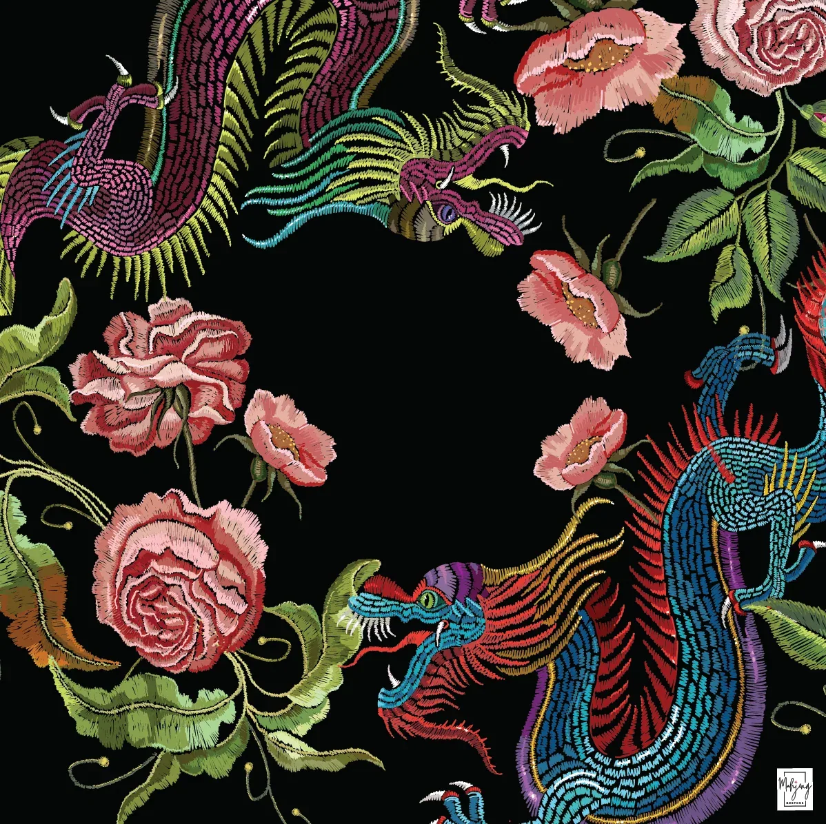 YEAR OF THE DRAGON MAT - BLACK