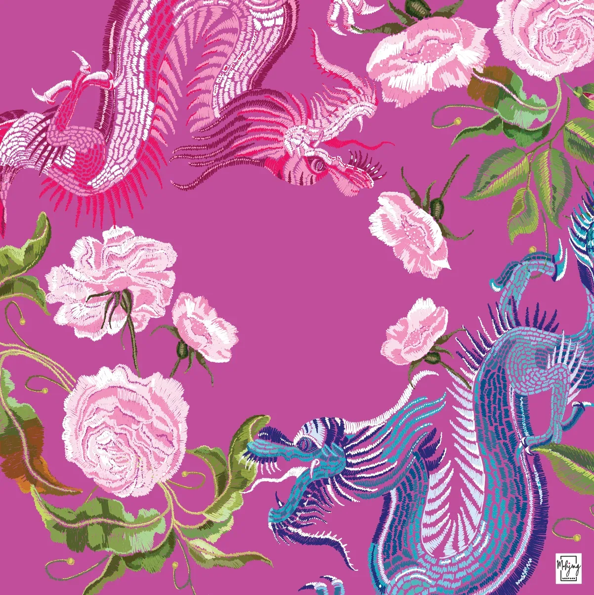 YEAR OF THE DRAGON MAT - RASPBERRY SORBET