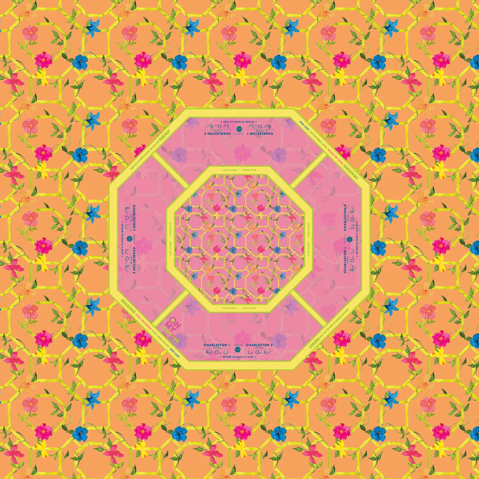 Bagua Blossom Mahjong Tablecloth