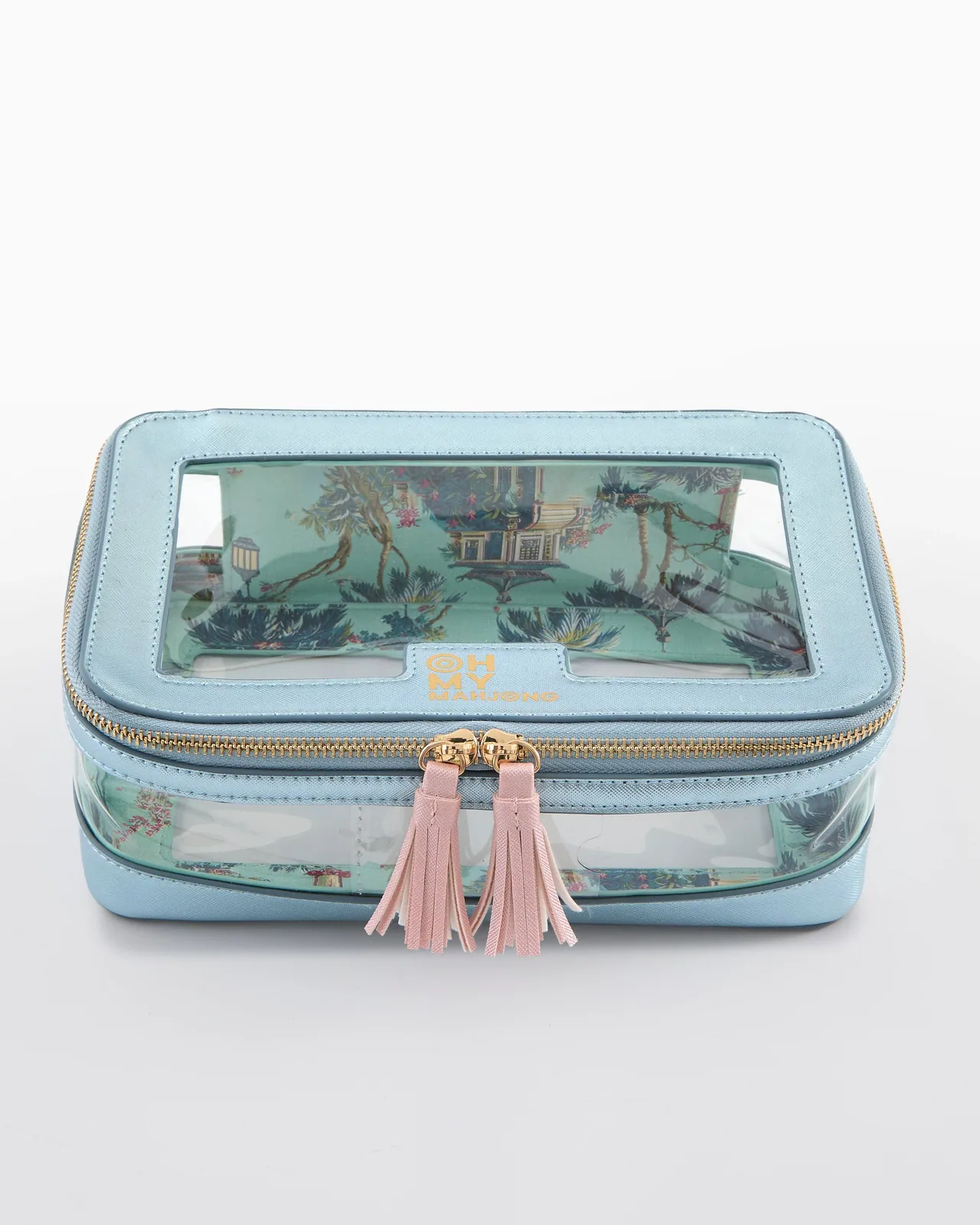 Metallic Light Blue Tile Storage Bag