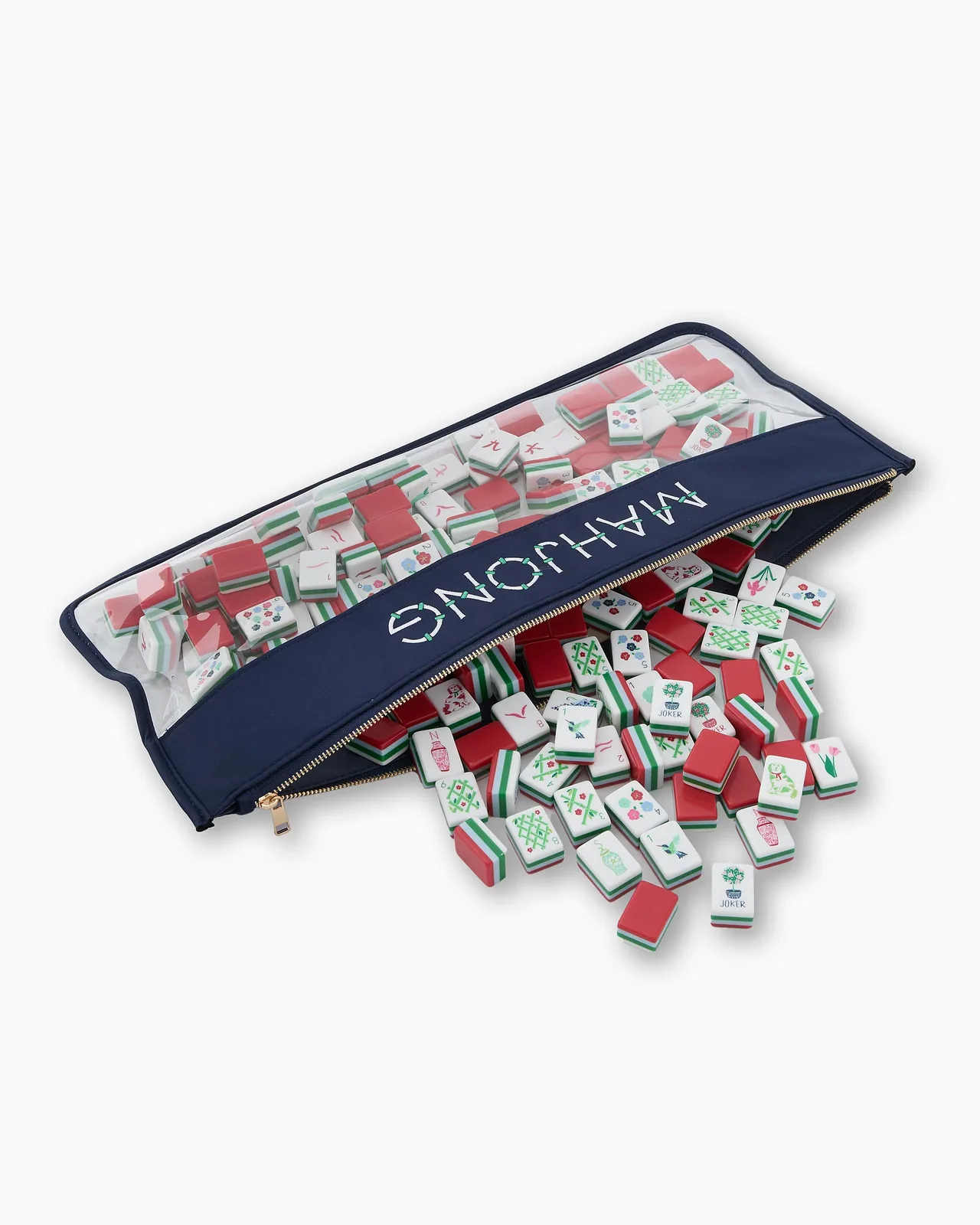 Navy Bamboo Mahjong Bag