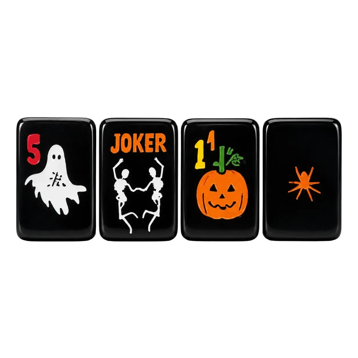 Black Halloween American Mahjong Tiles Set