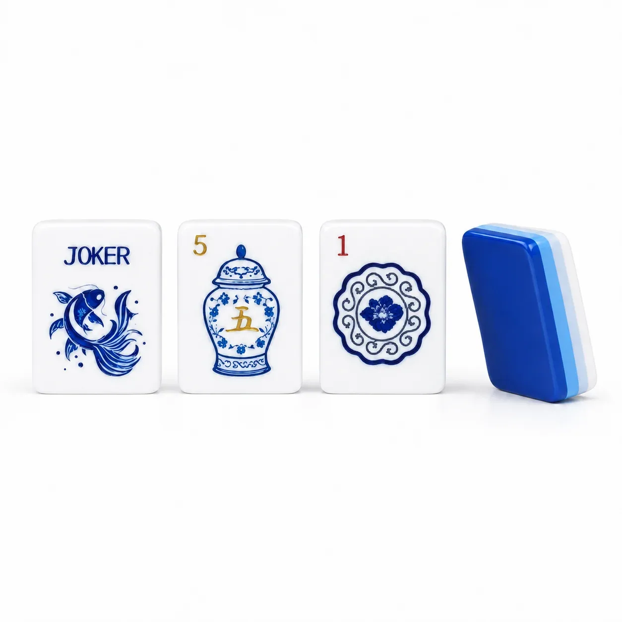 Blue Porcelain American Mahjong Tiles Set