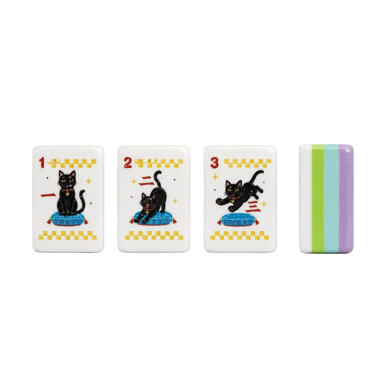 Cat summer Mahjong Tiles Set