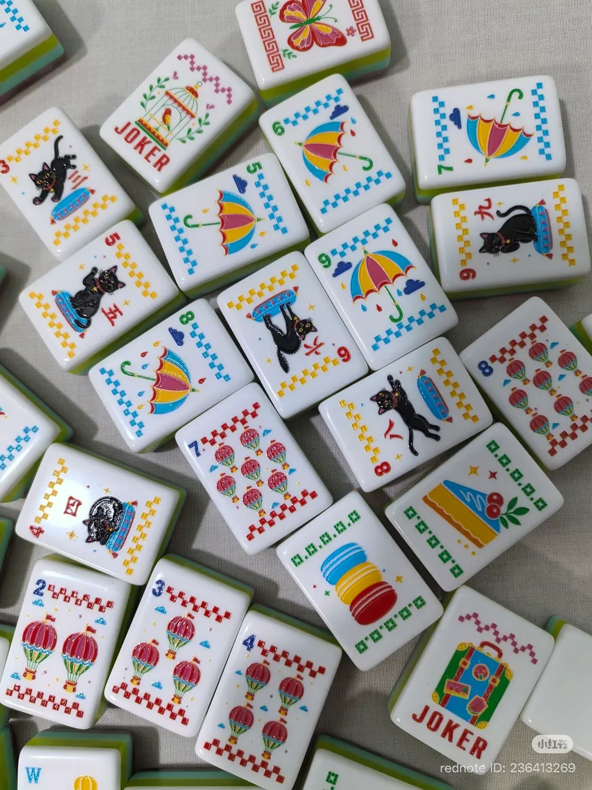 Cat summer Mahjong Tiles Set