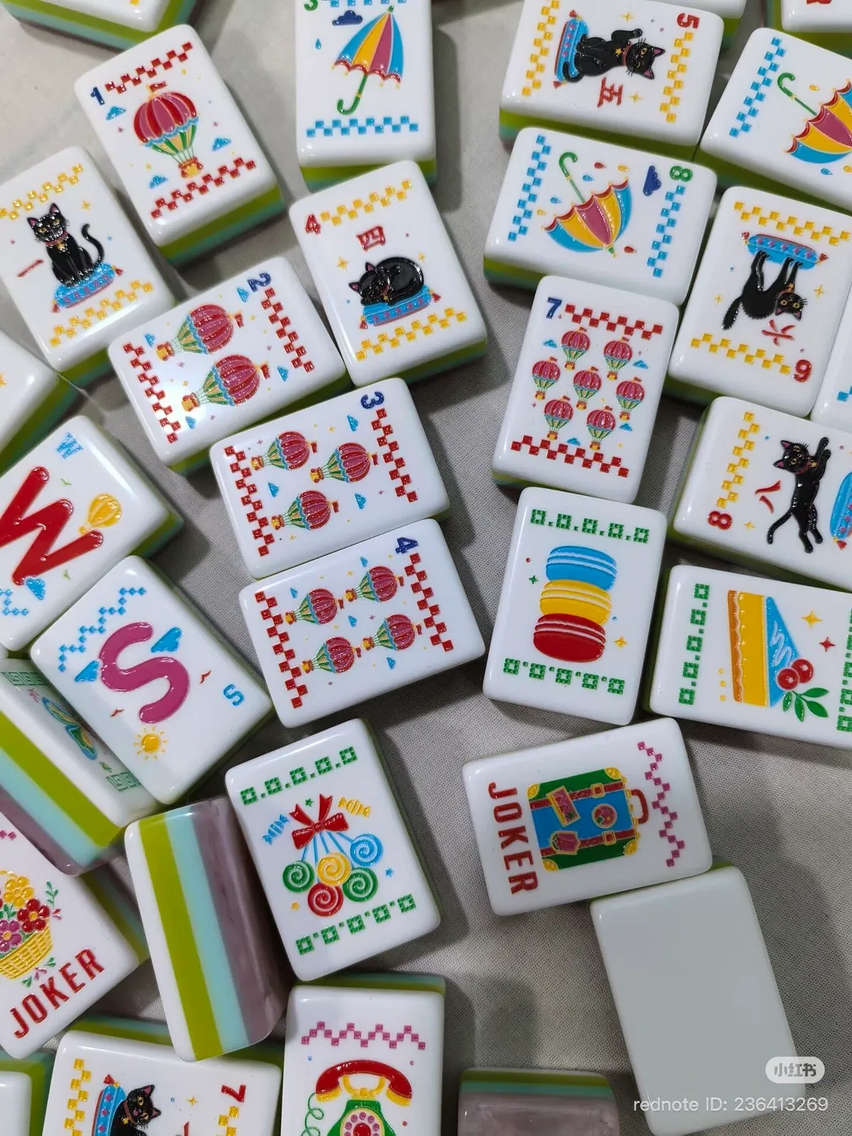 Cat summer Mahjong Tiles Set