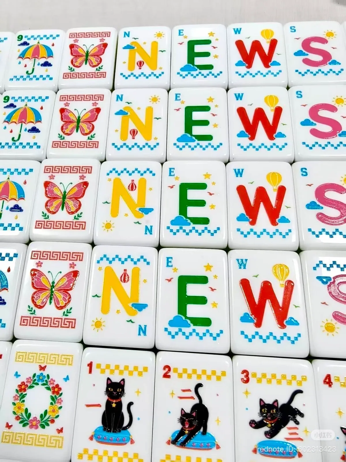 Cat summer Mahjong Tiles Set