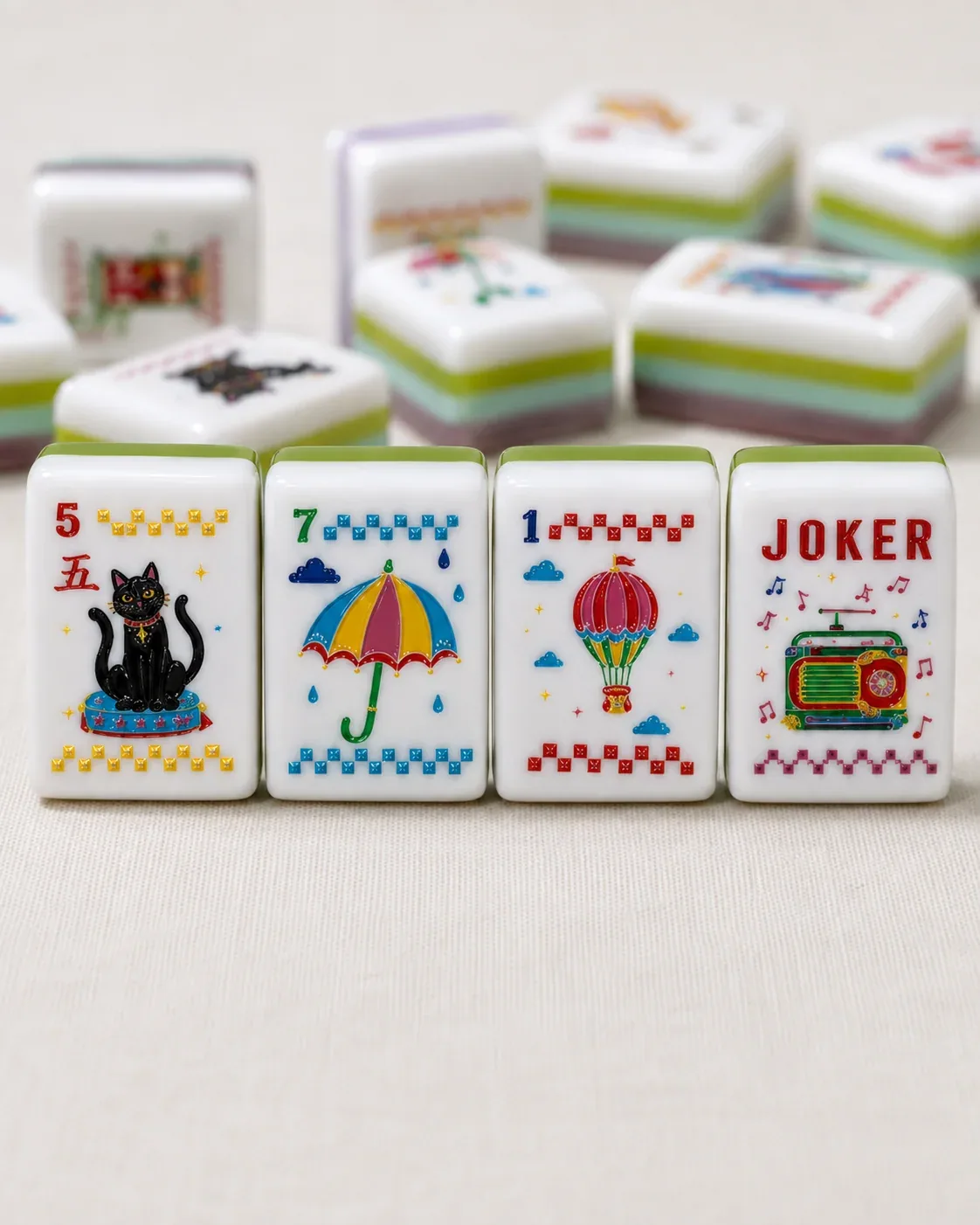 Cat summer Mahjong Tiles Set