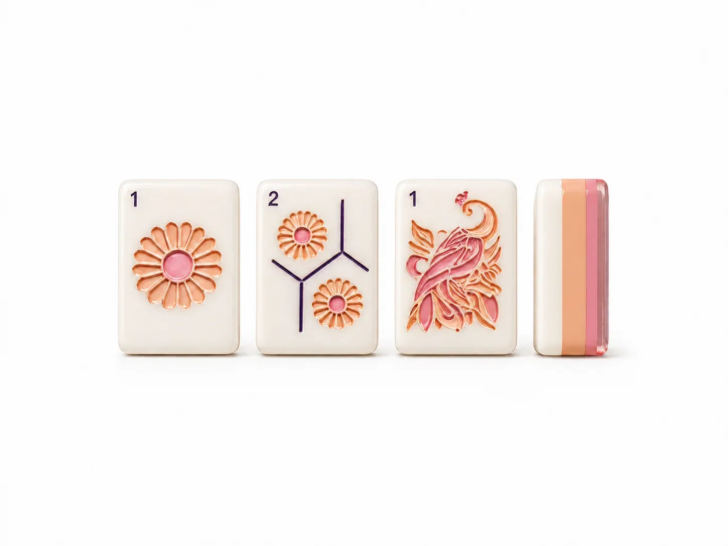 Chinese Floral Garden Mahjong Tile Set