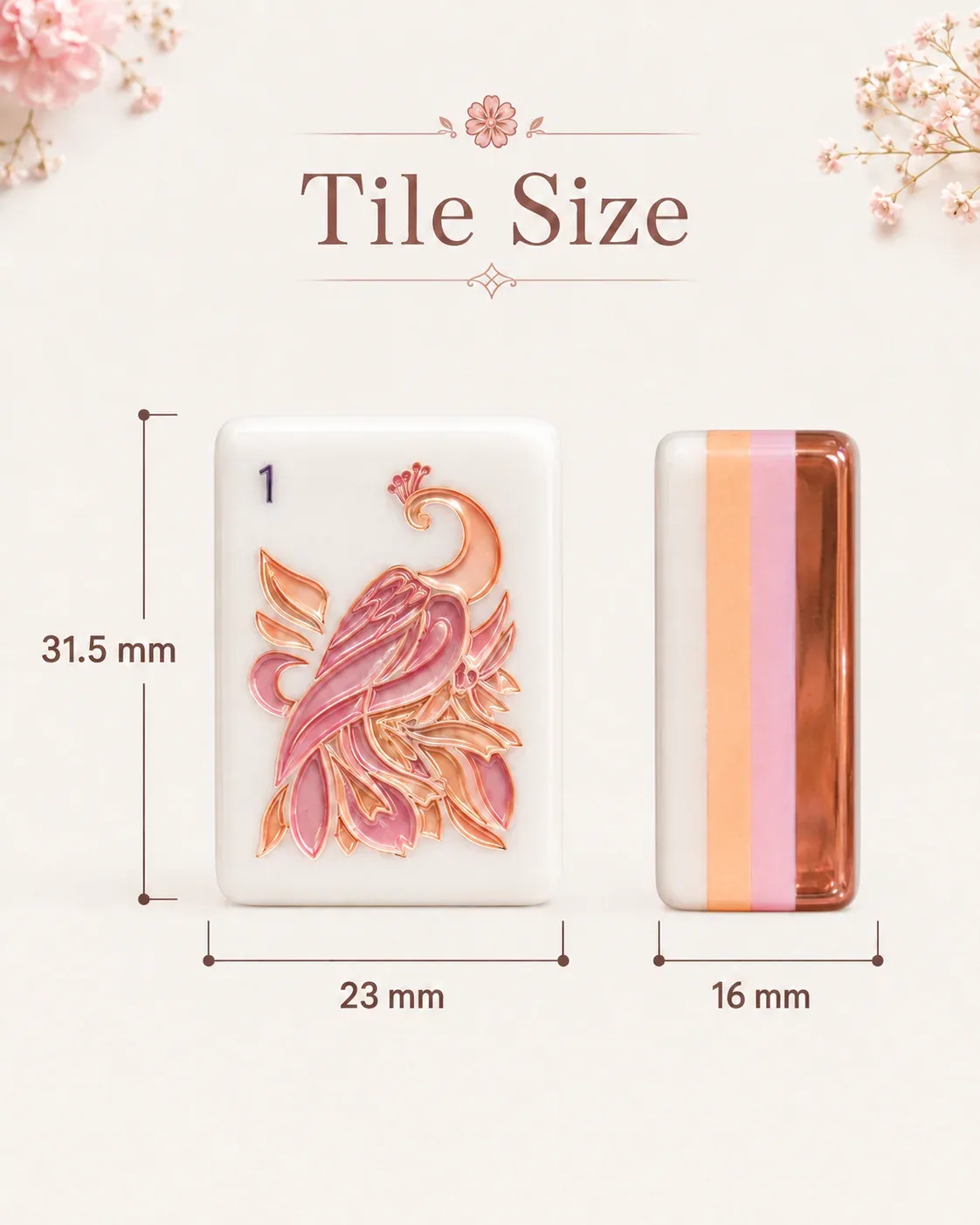 Chinese Floral Garden Mahjong Tile Set
