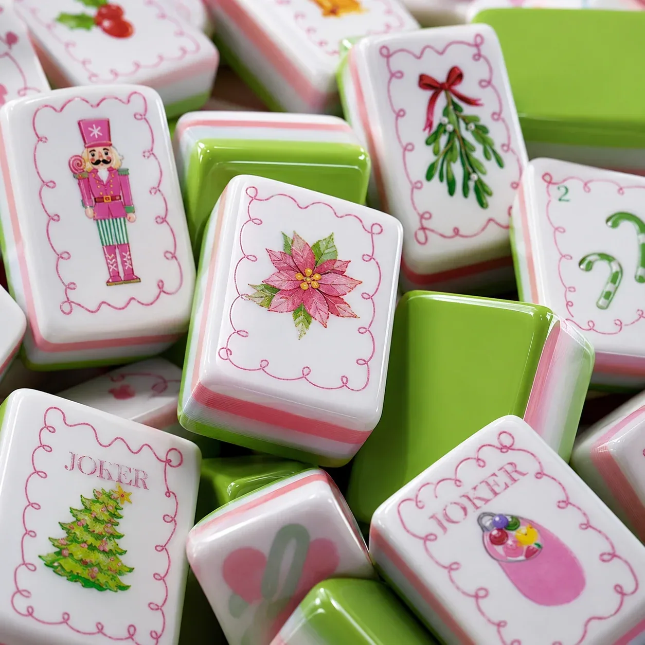 Christmas Grinch American Mahjong Tiles Set