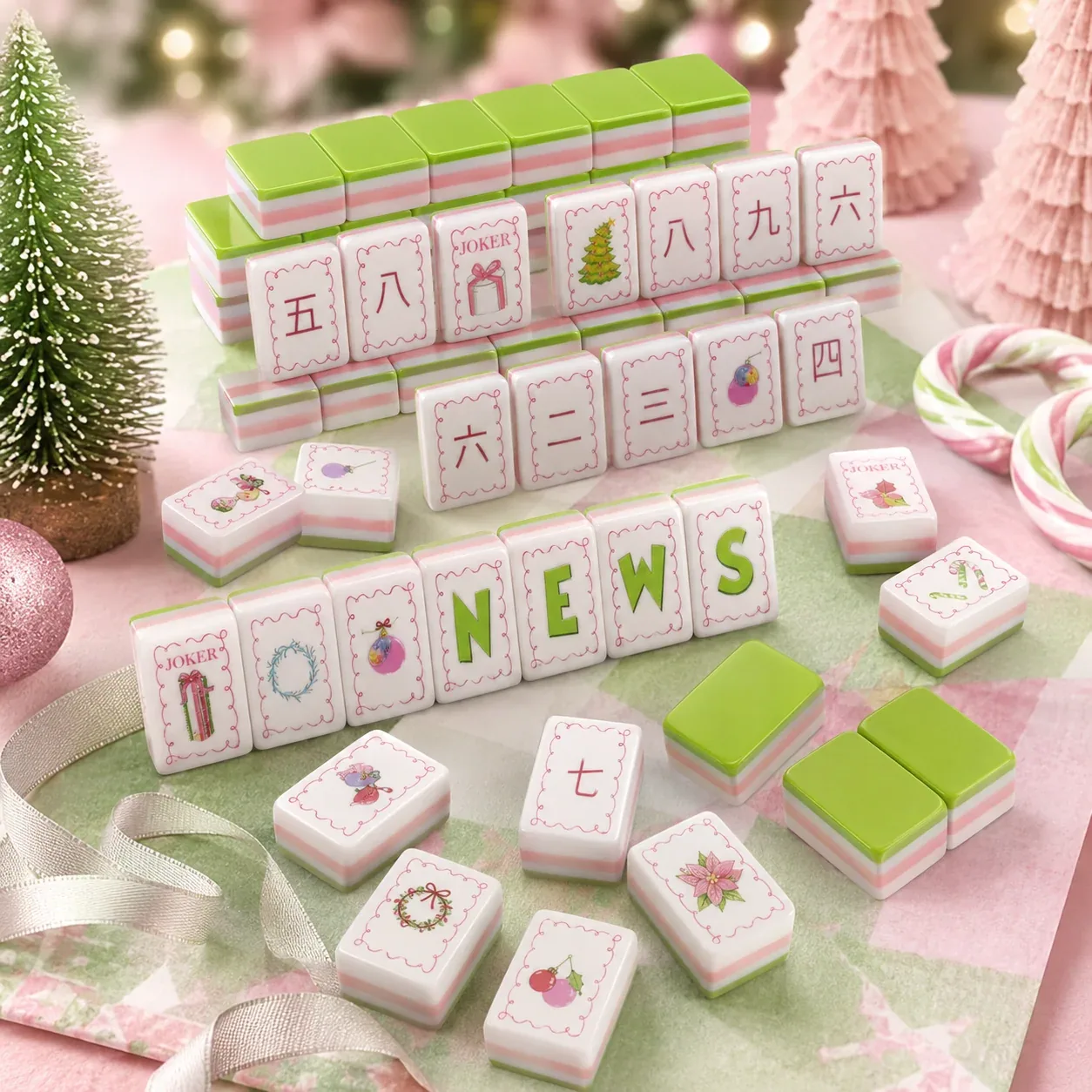 Christmas Grinch American Mahjong Tiles Set