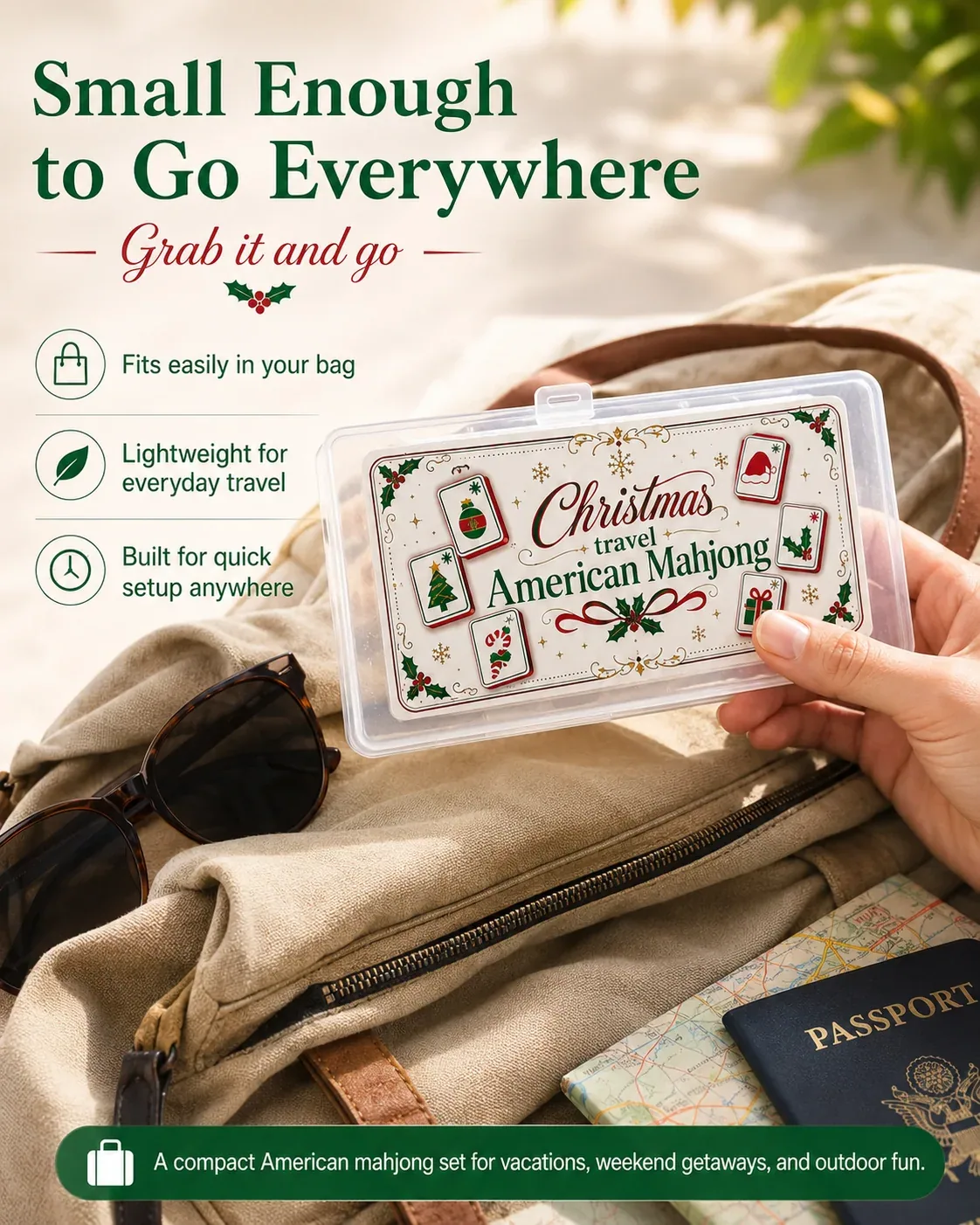Christmas Travel Floating Mahjong Tiles Set