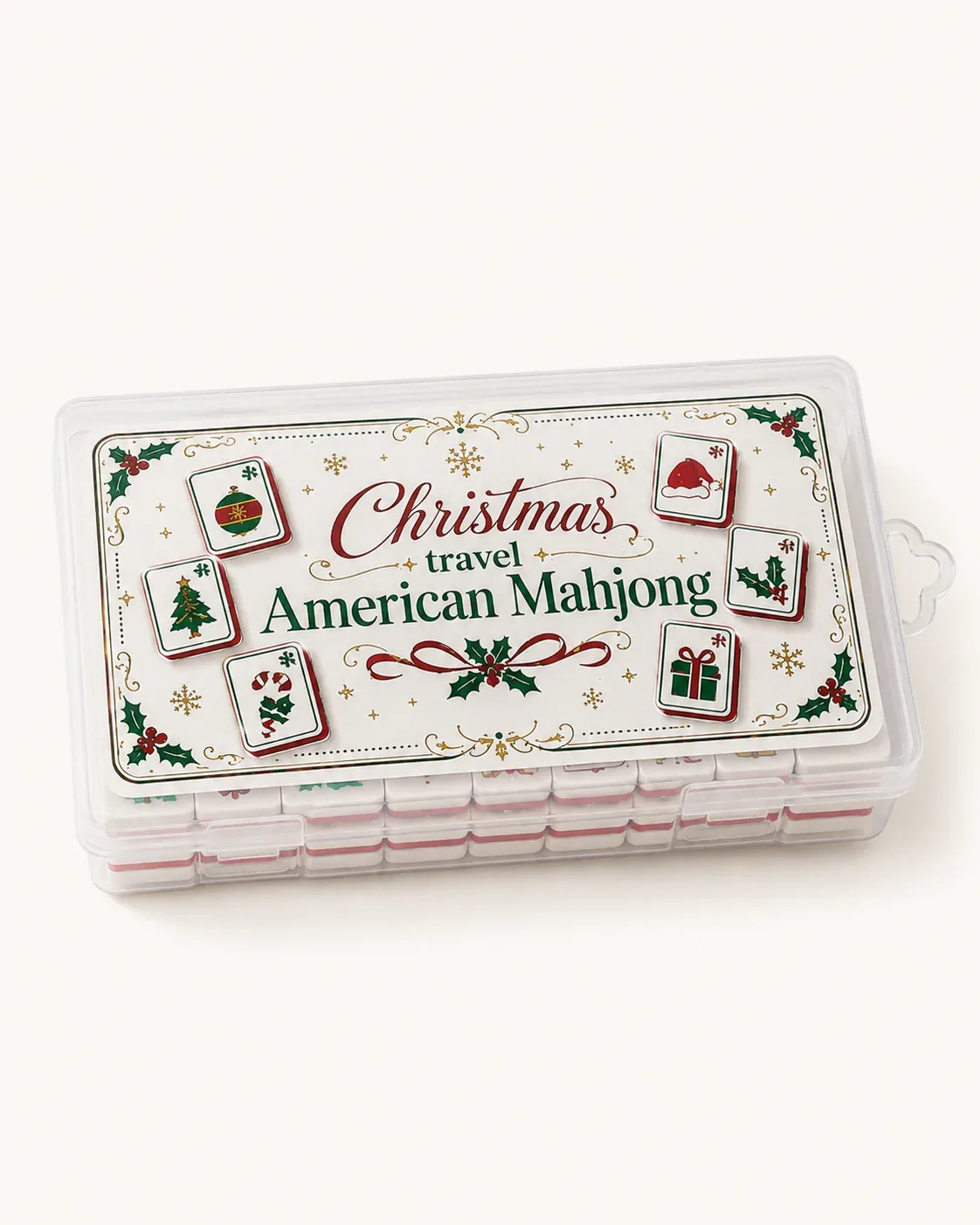Christmas Travel Floating Mahjong Tiles Set