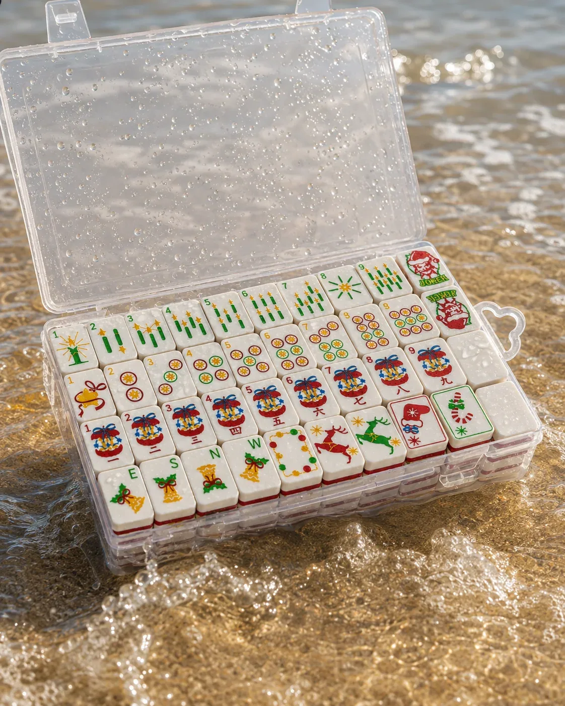 Christmas Travel Floating Mahjong Tiles Set