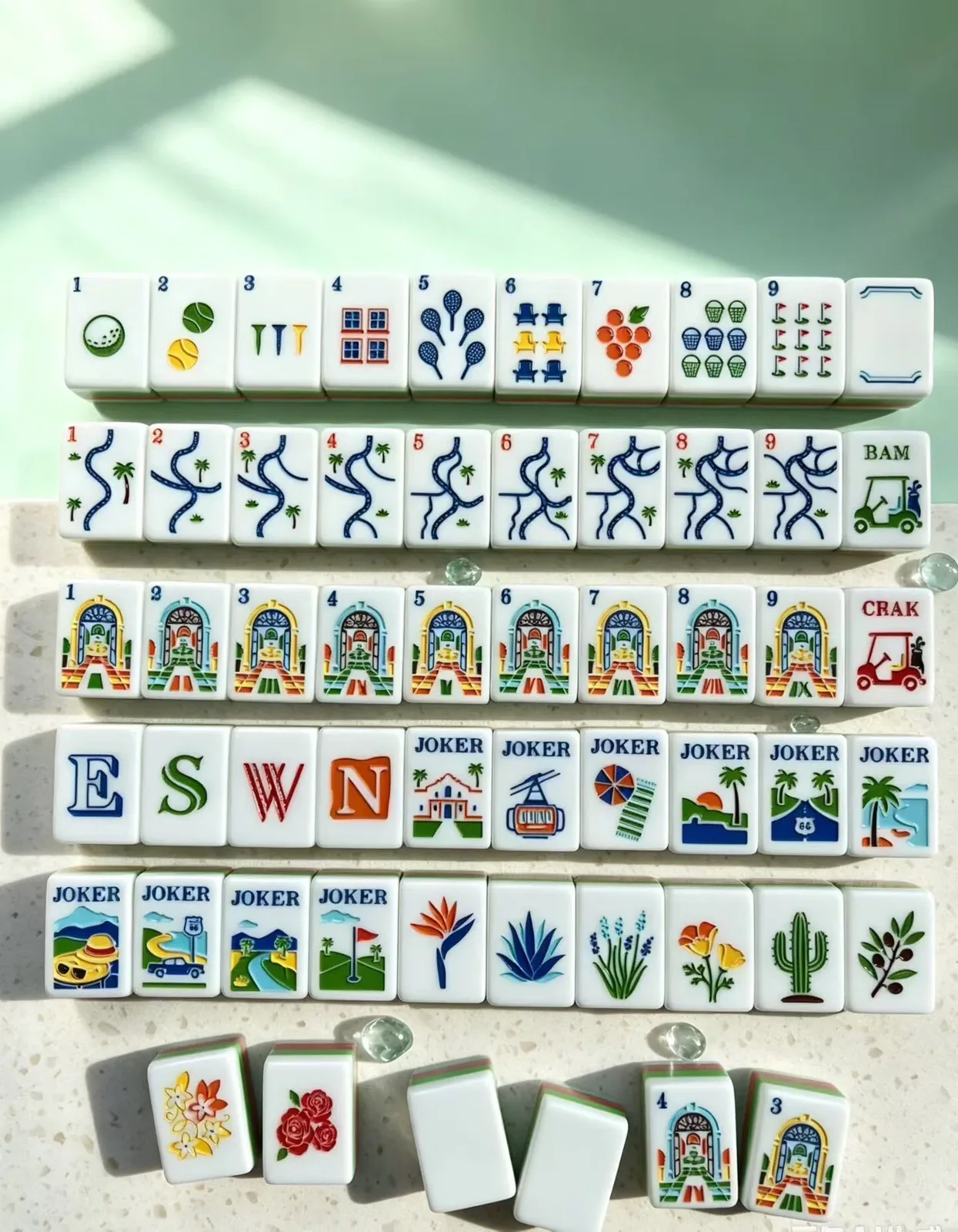 Country Club Themed Mahjong Tile Set