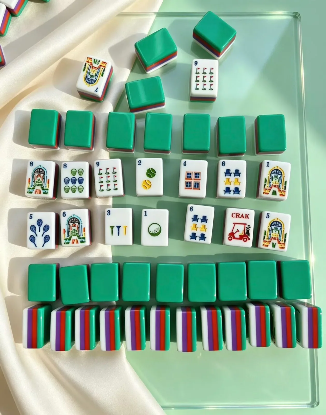 Country Club Themed Mahjong Tile Set