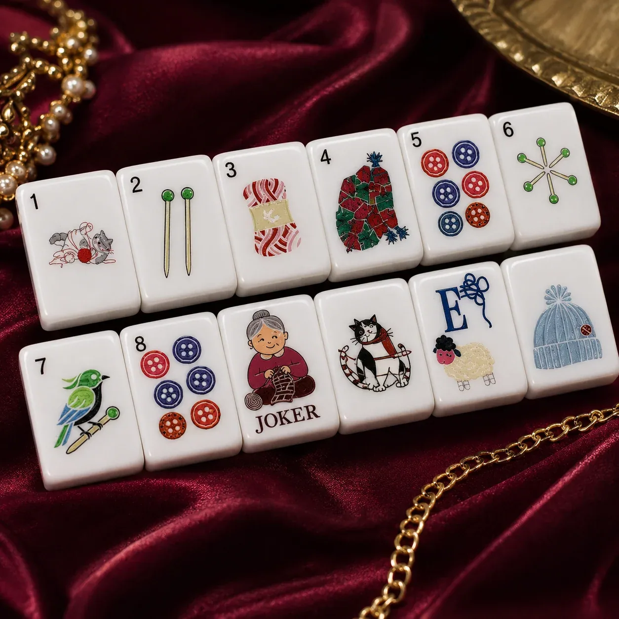 Cozy Knits Mahjong Tile Set