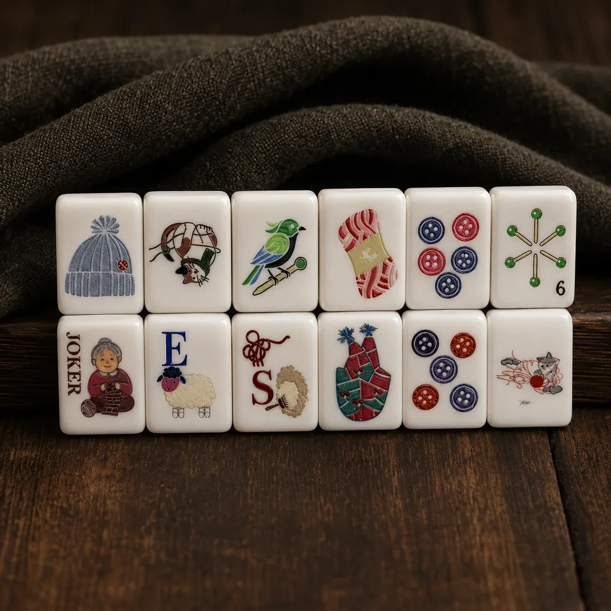 Cozy Knits Mahjong Tile Set