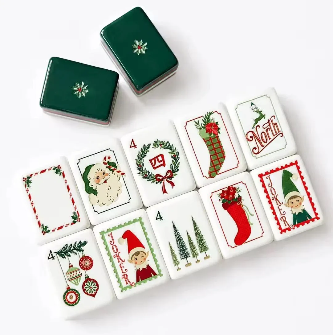 Elves & Festive Christmas American Mahjong Tiles Set