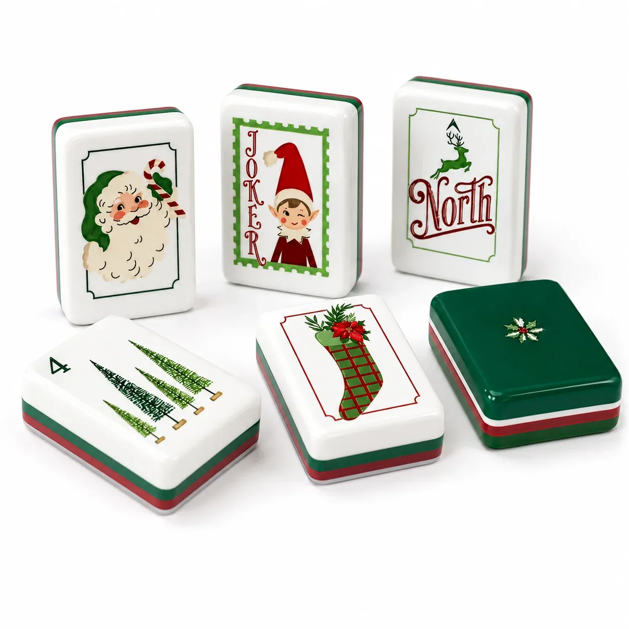 Elves & Festive Christmas American Mahjong Tiles Set