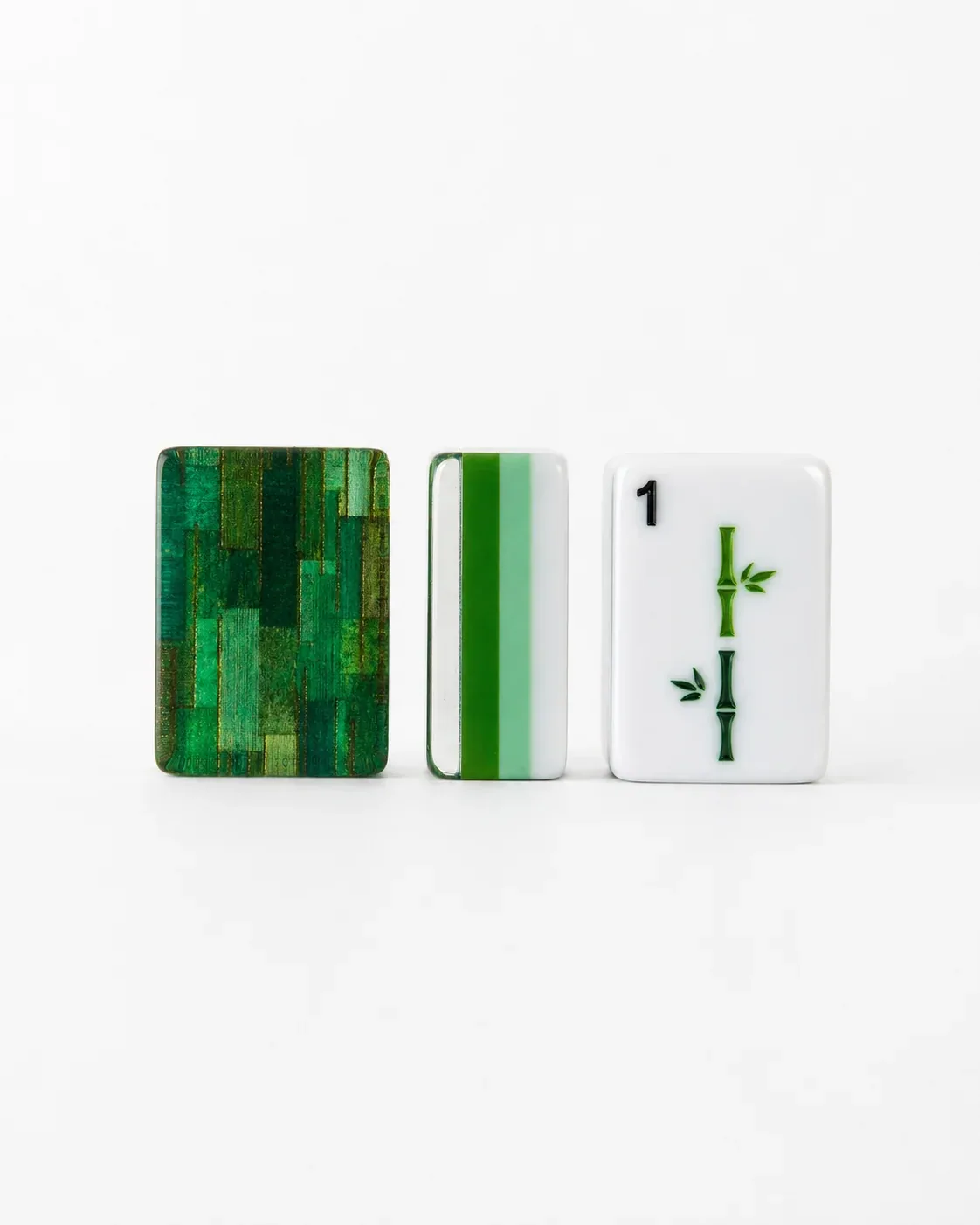 Emerald Bamboo Mahjong Tiles Set