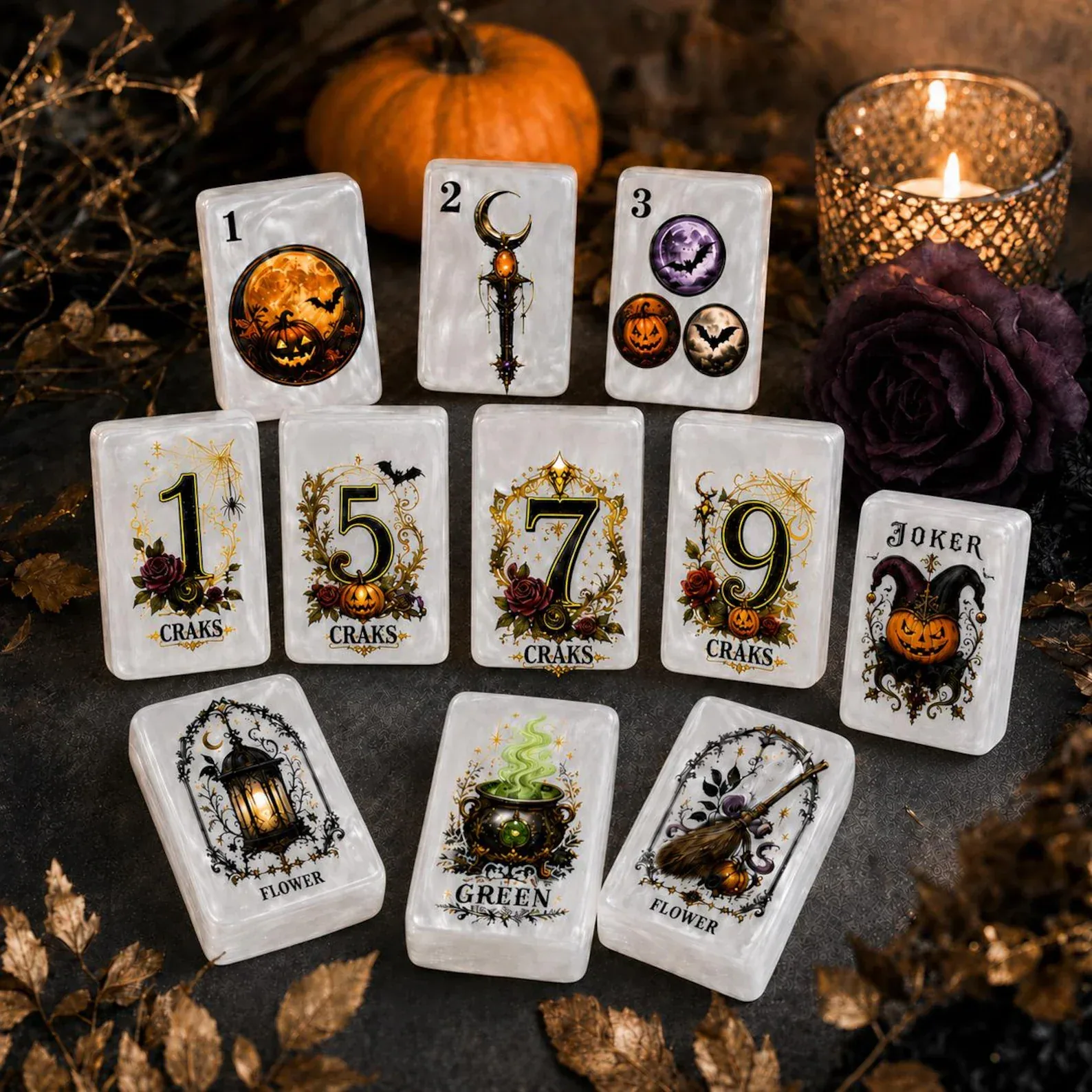 Halloween Gothic American Mahjong Tiles Set