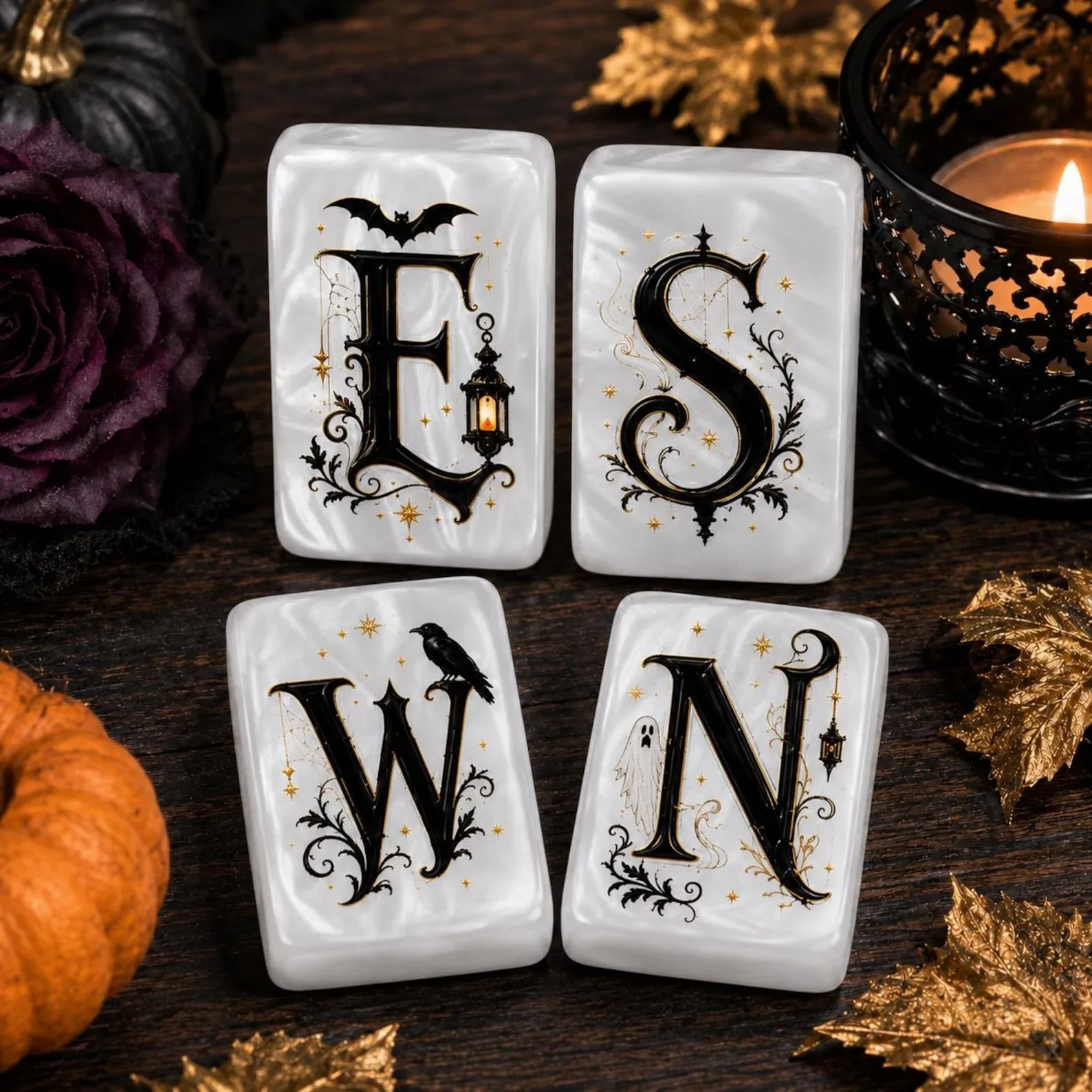 Halloween Gothic American Mahjong Tiles Set