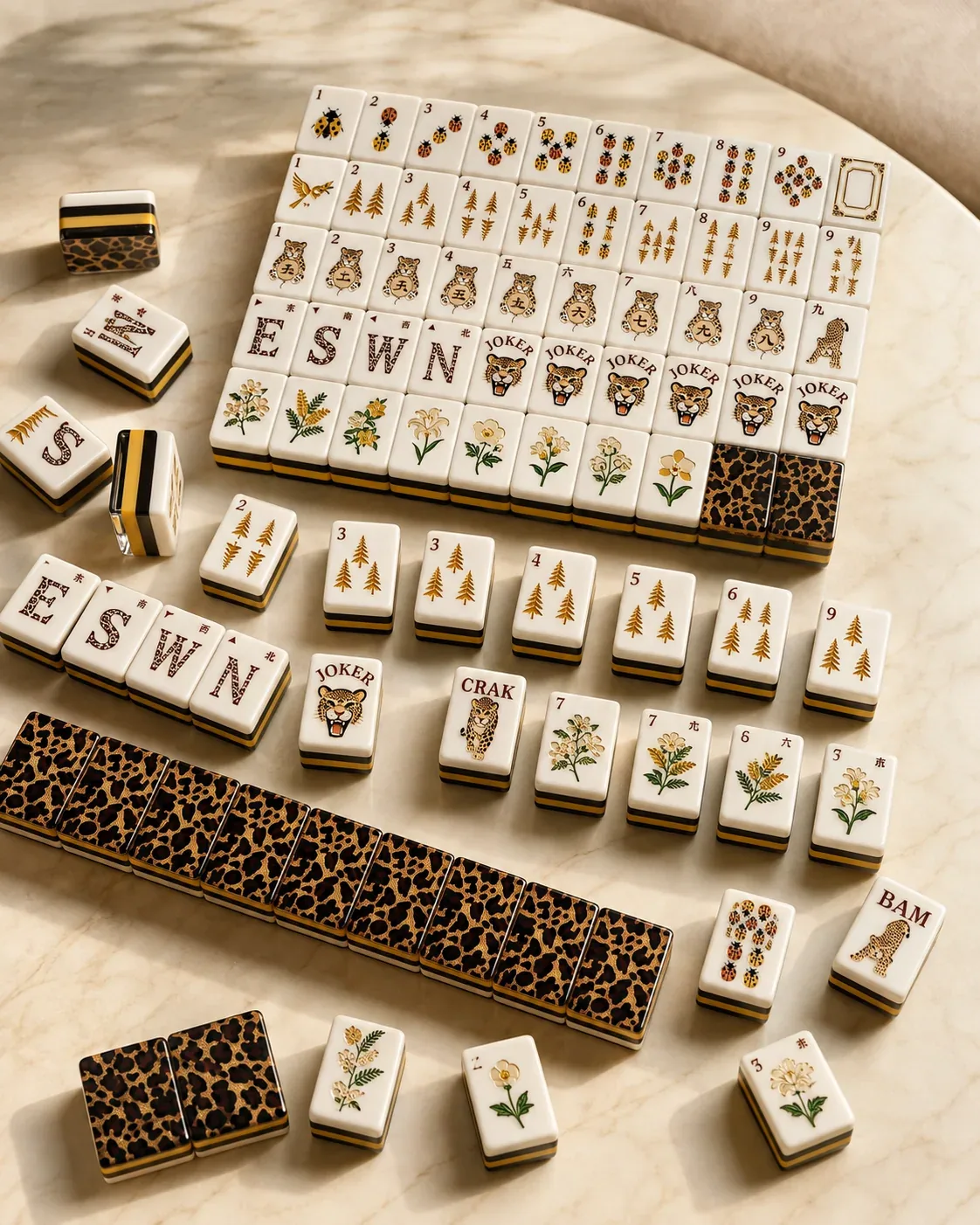 Leopard Luxury Mahjong Tiles Set