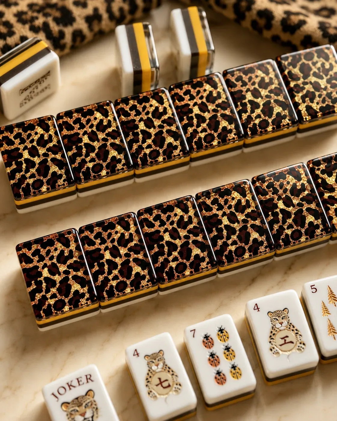 Leopard Luxury Mahjong Tiles Set