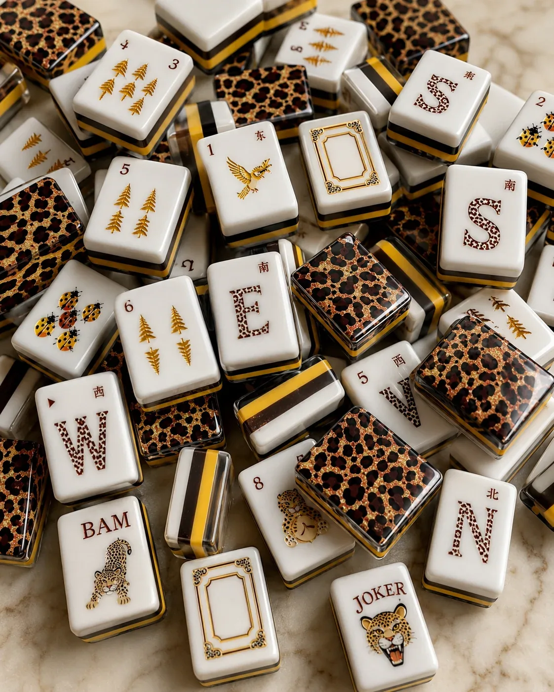 Leopard Luxury Mahjong Tiles Set
