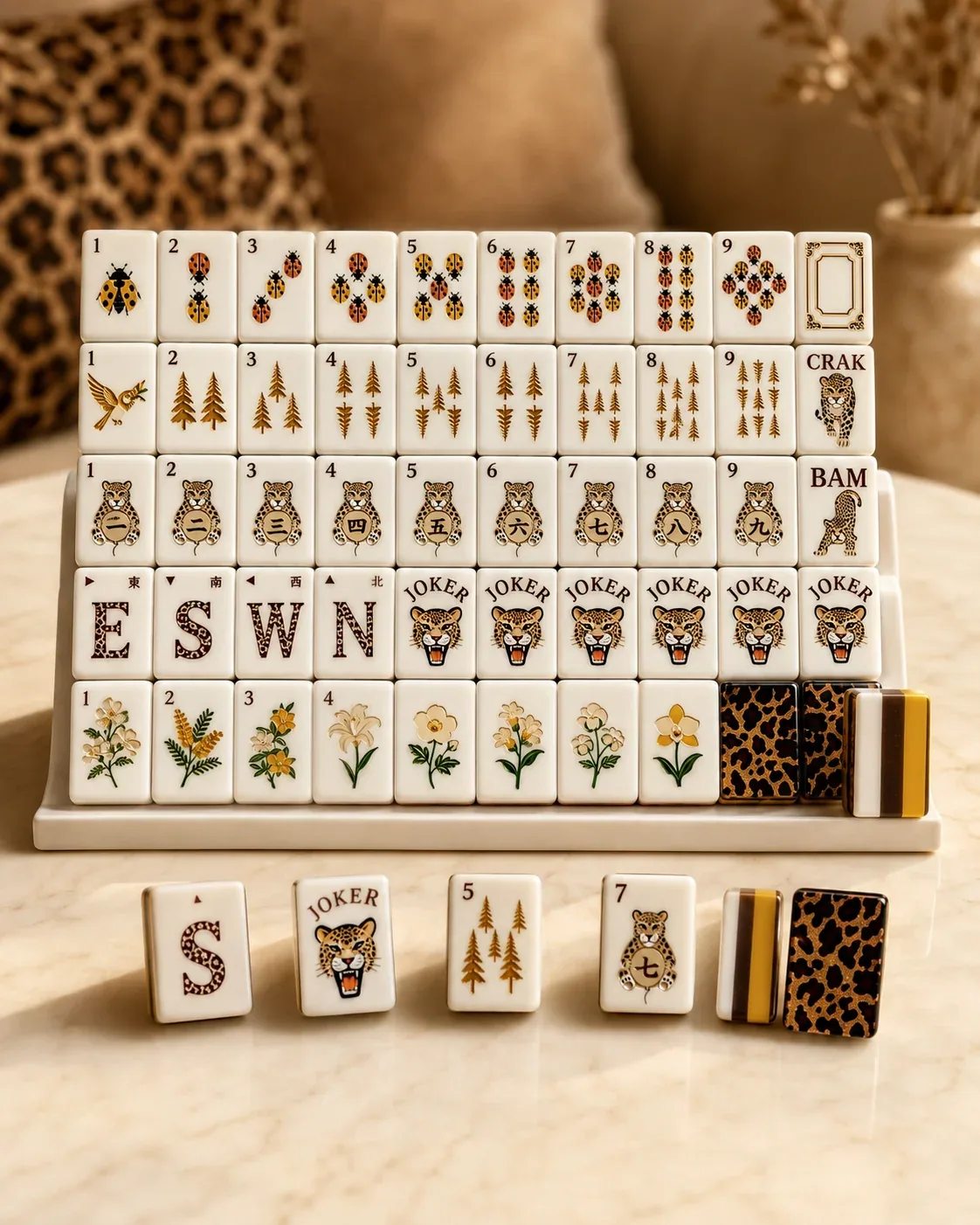 Leopard Luxury Mahjong Tiles Set