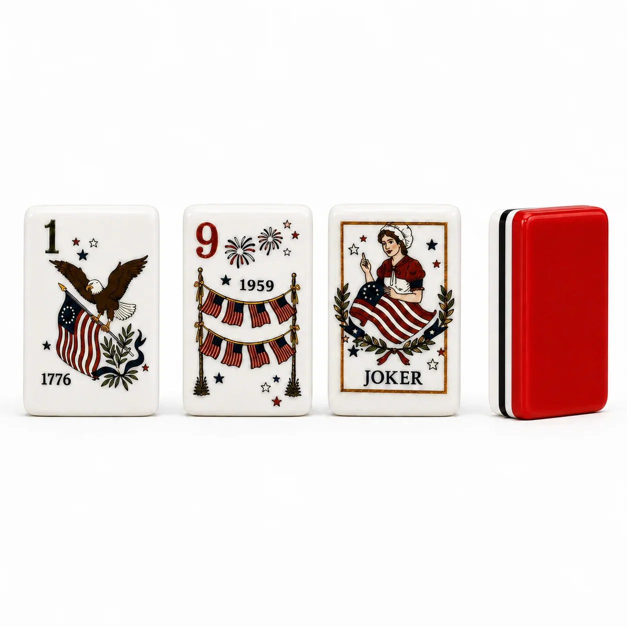 Patriotic American Mahjong Tiles Set
