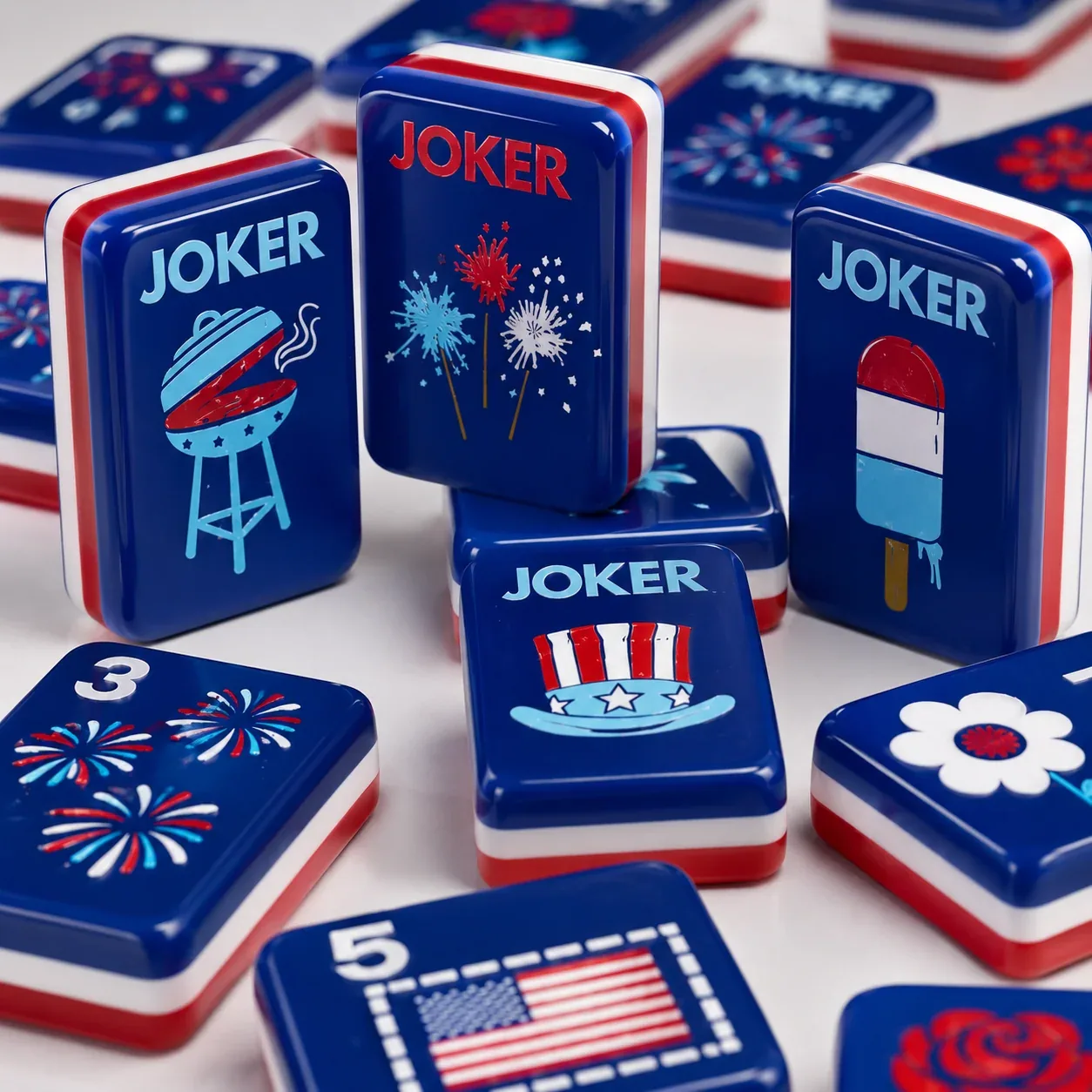 Patriotic Flag American Mahjong Tiles Set